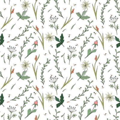 Alessandra Spada, fabric, pattern, wild flower